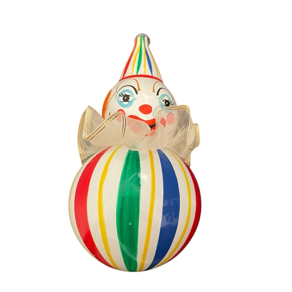 De Carlini made in Italy Clown Handblown Ornament Christmas Vintage 60's